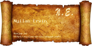 Nyilas Ervin névjegykártya